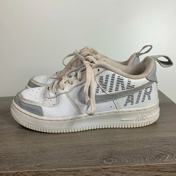 NIKE AIR FORCE 1 LV8 2 Under Construction BQ5484-100 White Wolf Grey 5Y EUR 37.5 - Picture 11 of 16